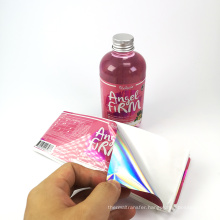 Metallic Silver Foil  Sticker Label For Drinking Bottle